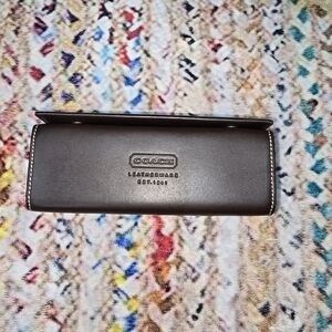 Vintage Coach Brown Leather Hard Glasses Case